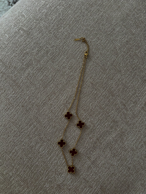 Bordo Mineli 5'li Yonca Kolye