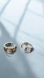 Modern X Detaylı Baget Küpe - Gold/Silver