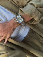 Bicolor Chrono Lux Kadın Çelik Saat