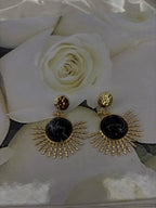 Bohem Onyx Gold Küpe