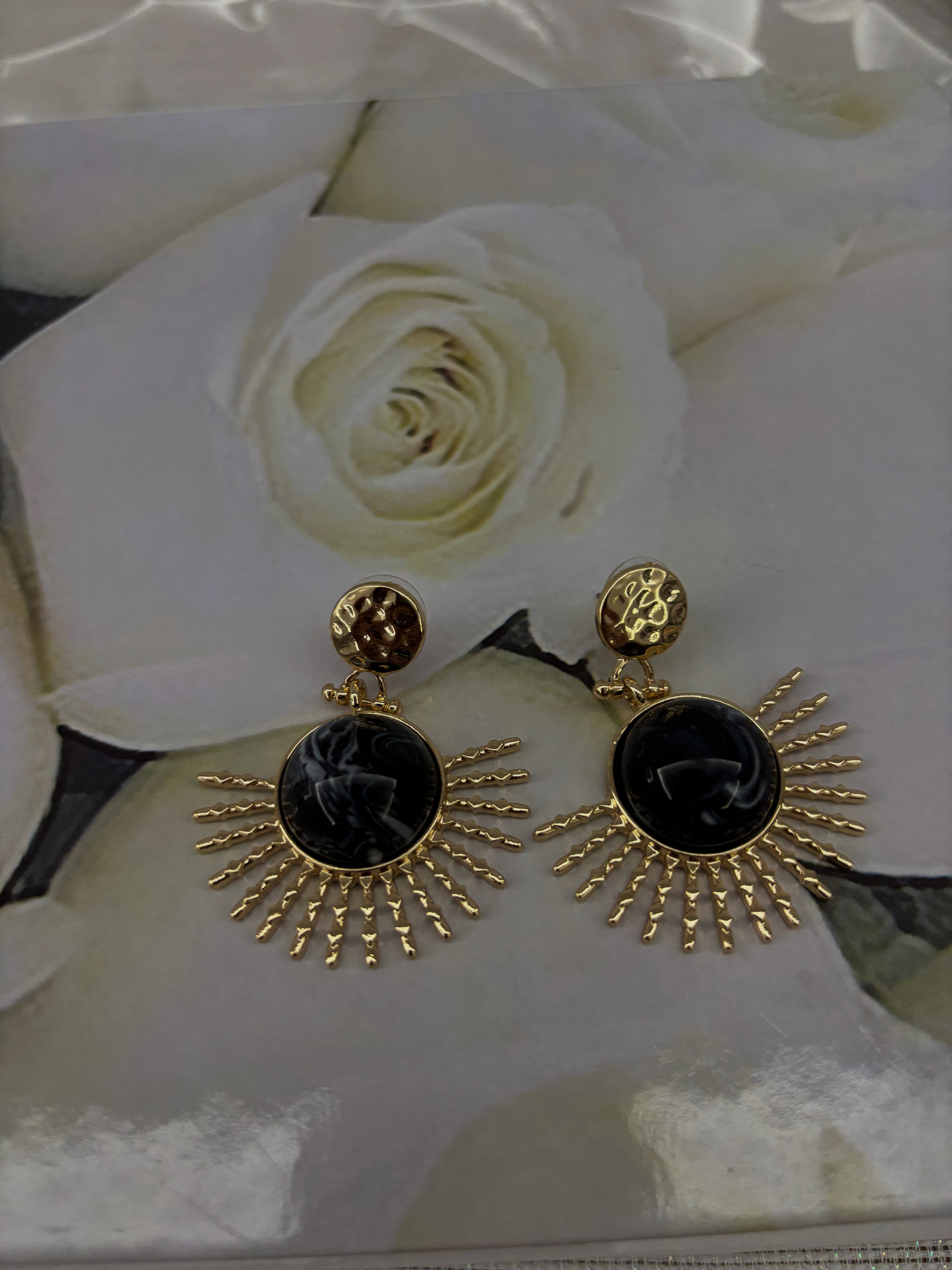 Bohem Onyx Gold Küpe