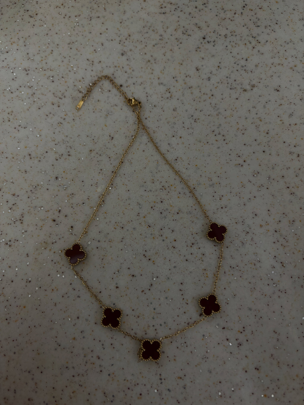 Bordo Mineli 5'li Yonca Kolye