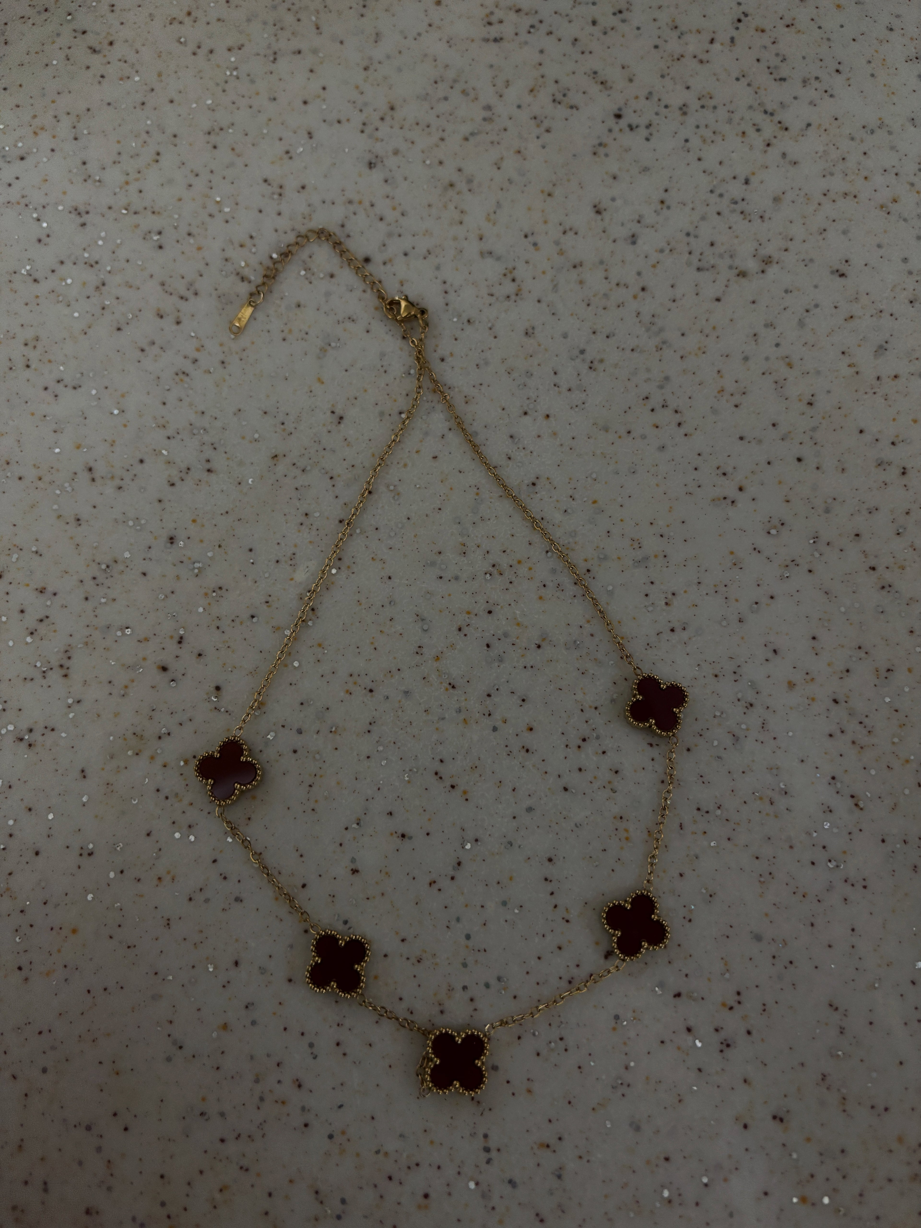 Bordo Mineli 5'li Yonca Kolye