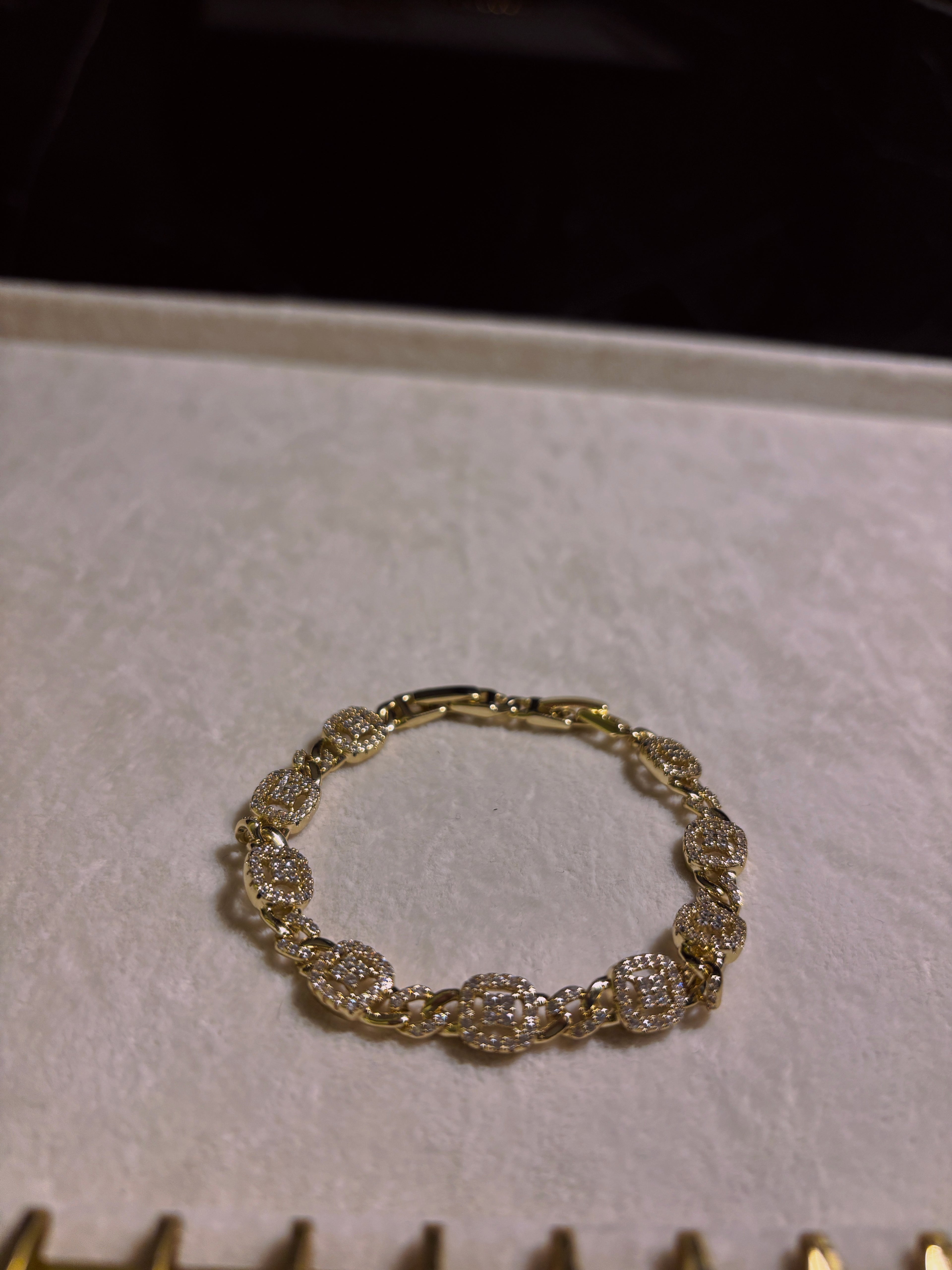 Xuping Gold Kare Baget Işıltısı Bileklik