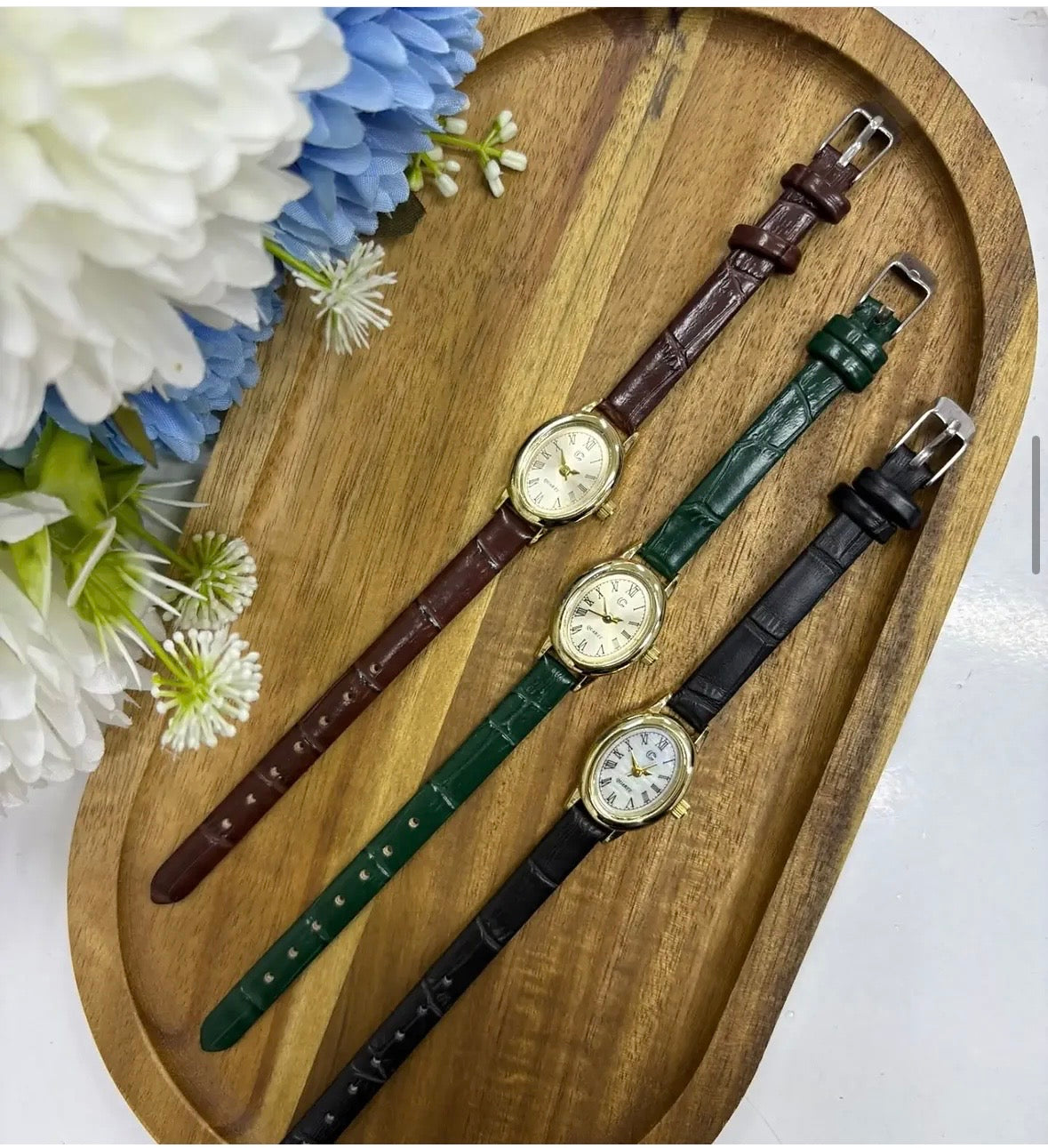 Vintage Oval Saat(Siyah)