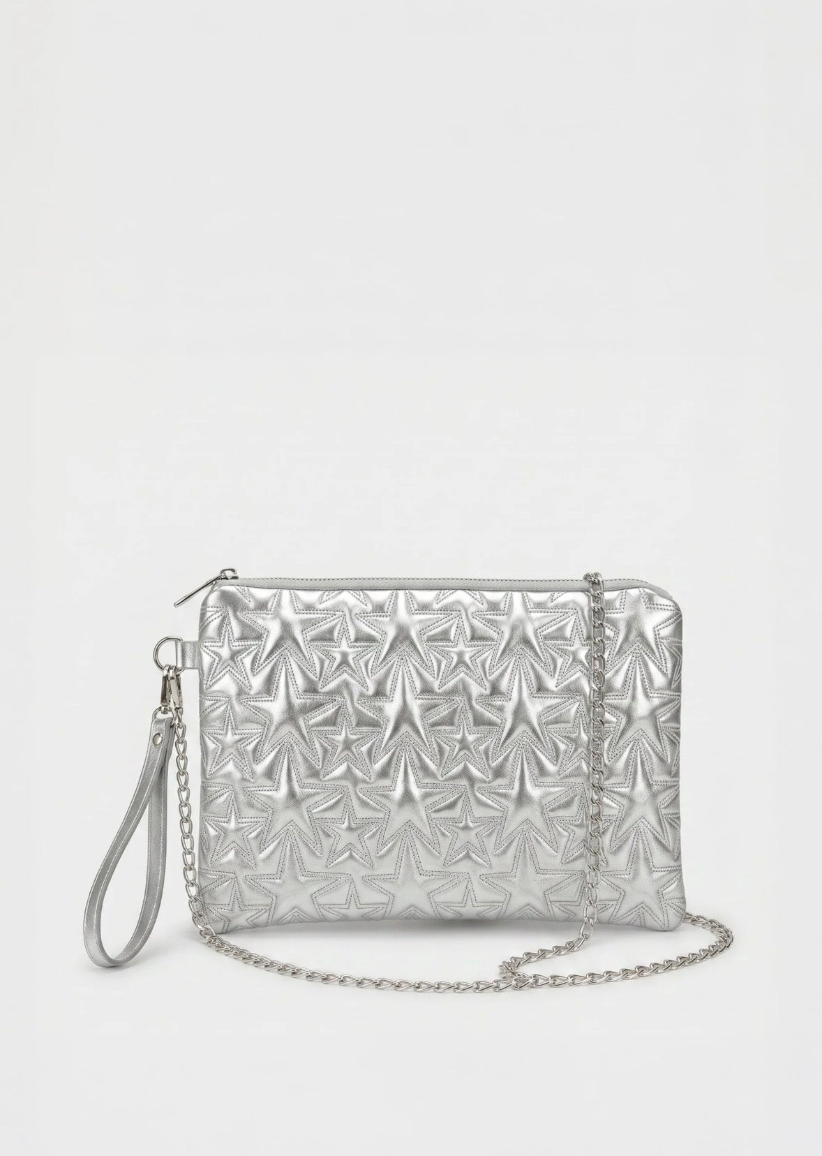 Yıldız Nakışlı Çapraz ve Clutch Çanta