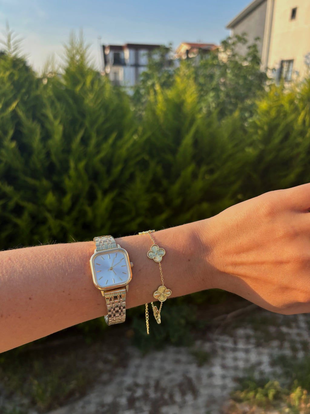 Lueur Kare Kadın Çelik Saat – Gold