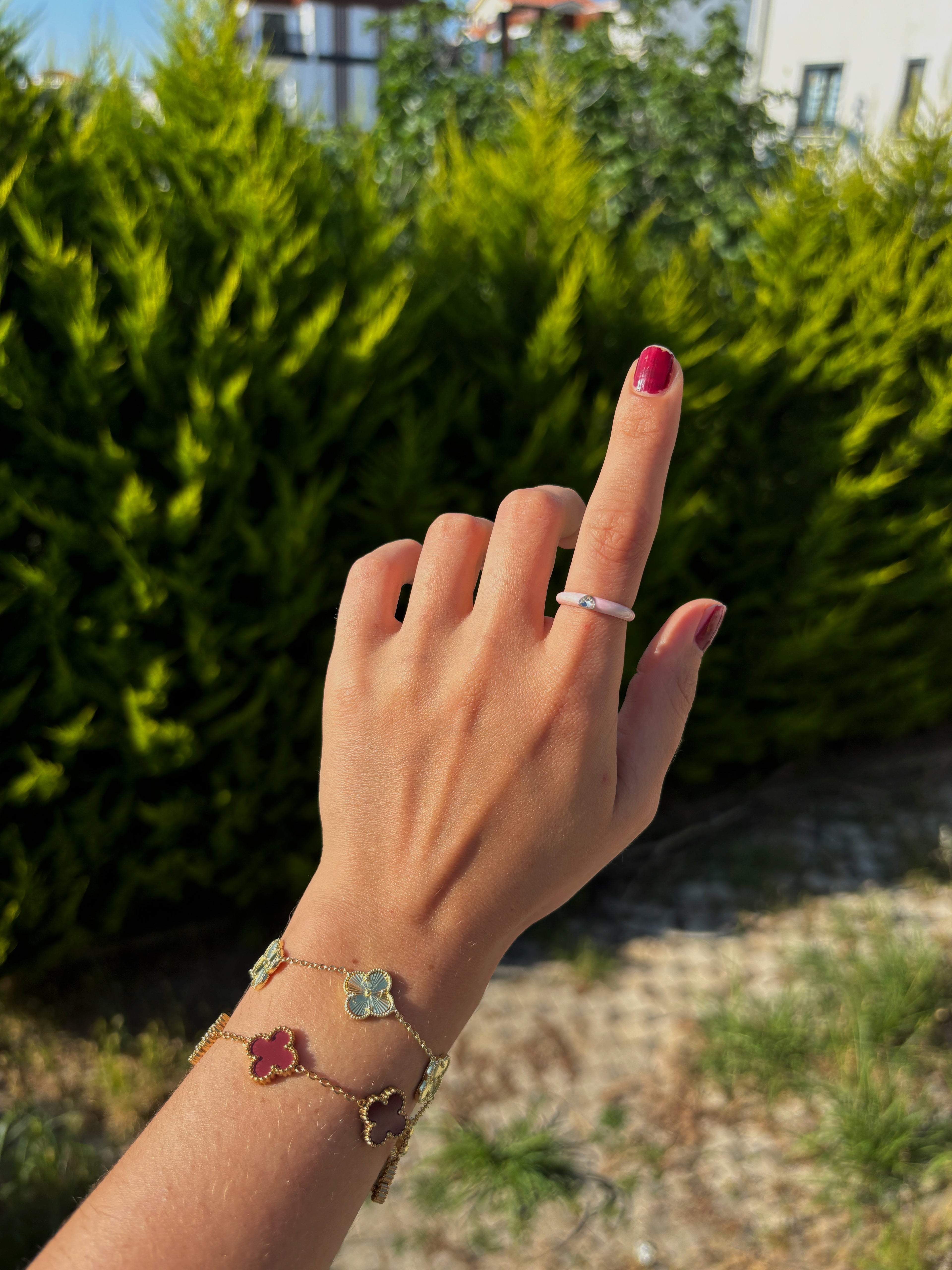 Rose Quartz Ayarlanabilir Yüzük