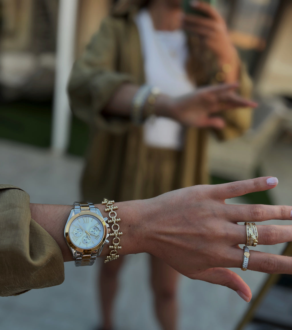 Bicolor Chrono Lux Kadın Çelik Saat