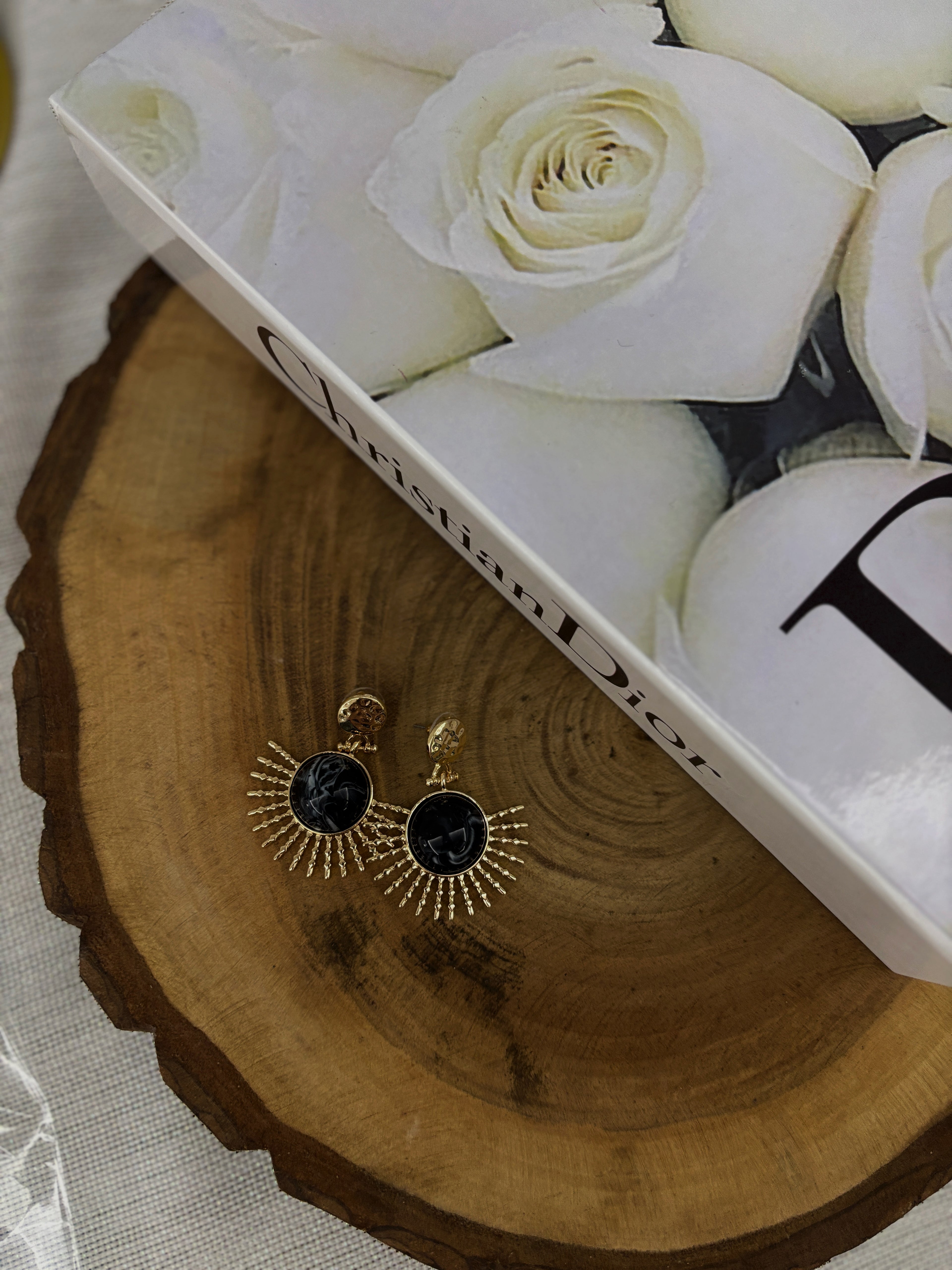 Bohem Onyx Gold Küpe