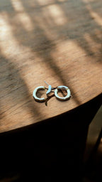 Duo İki Renkli (Gold-Silver) Modern Geçmeli Halka Küpe
