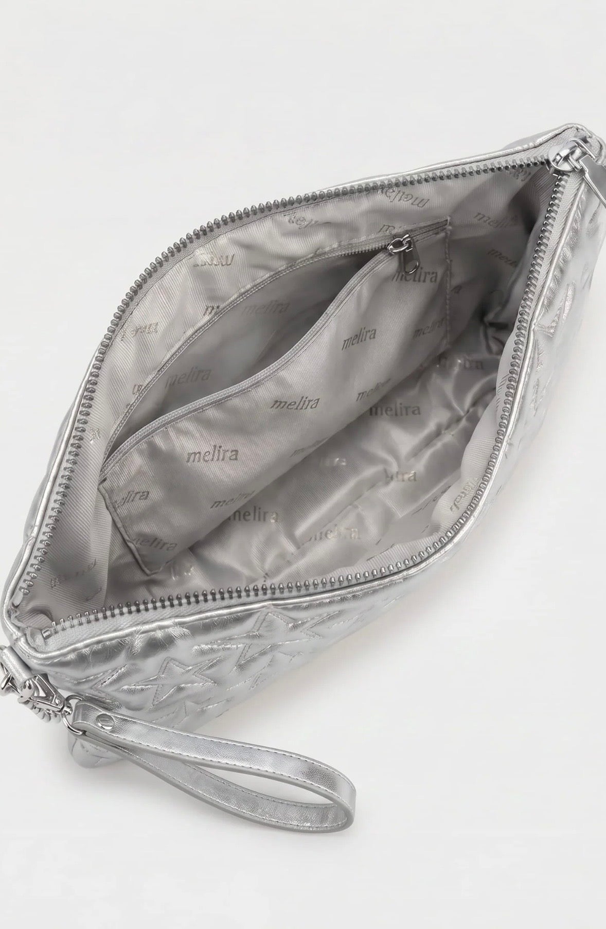 Yıldız Nakışlı Çapraz ve Clutch Çanta