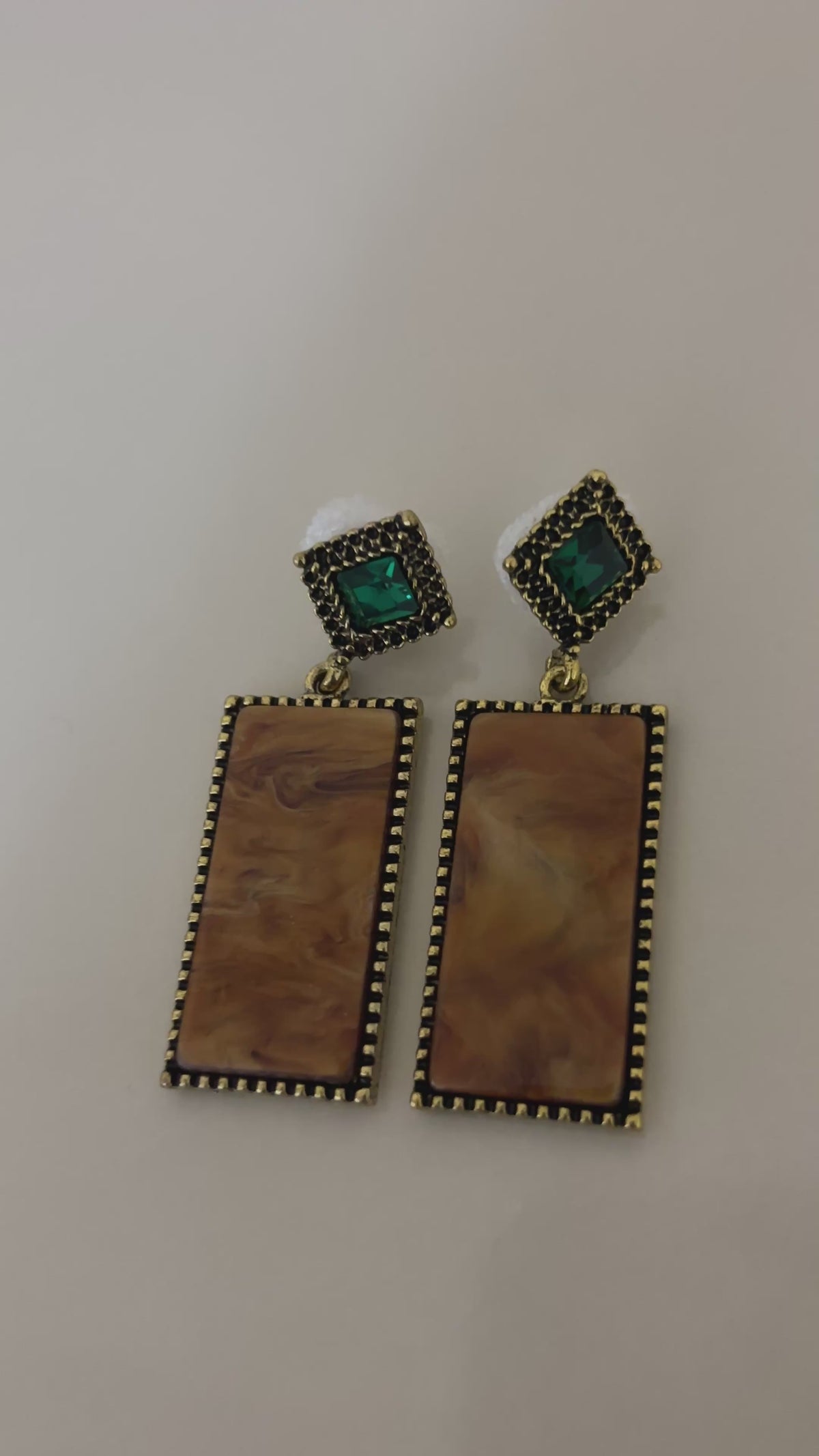 Vintage Zümrüt Küpe
