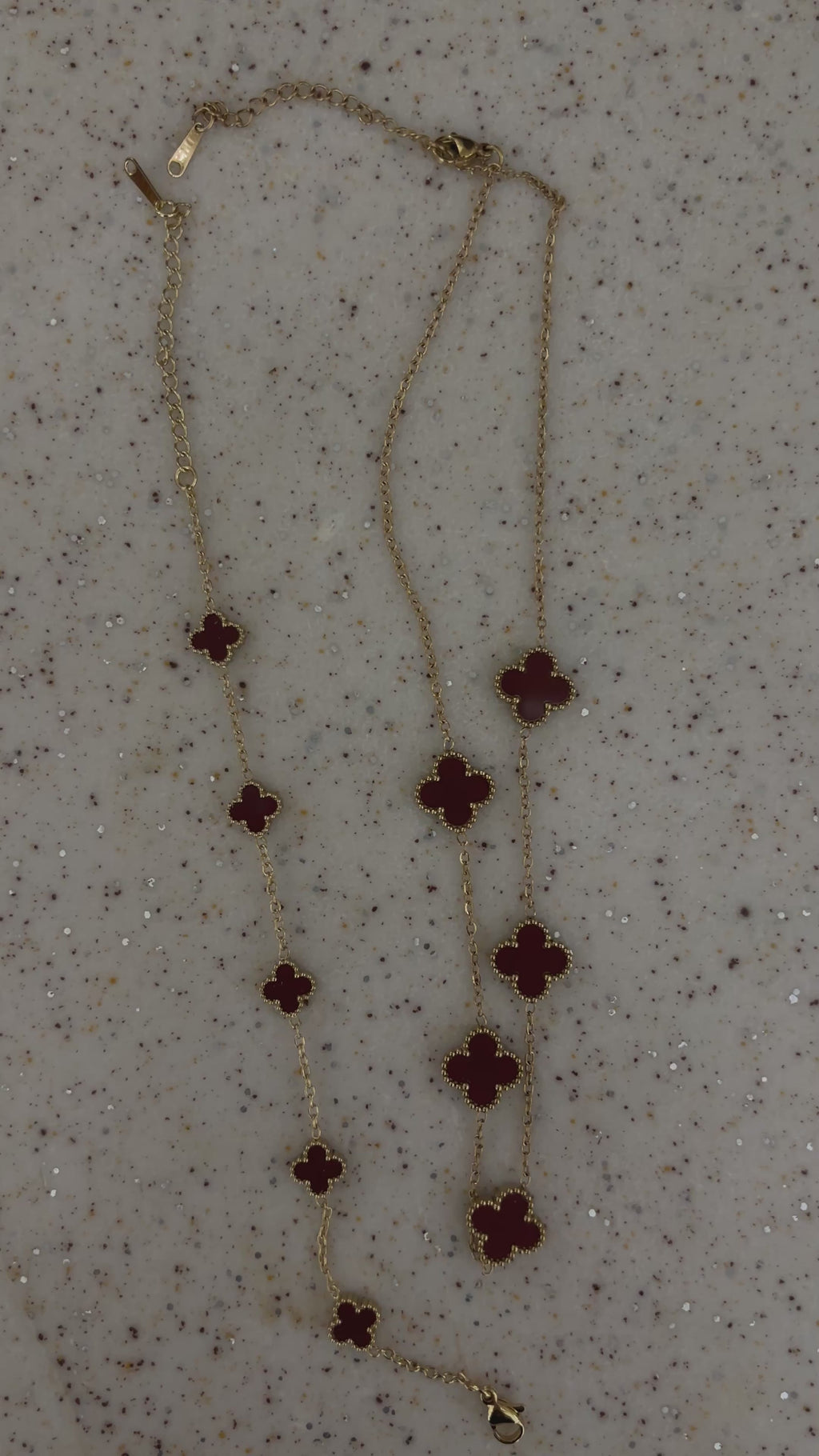 Bordo Mineli 5'li Yonca Kolye