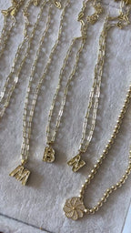 (A) Harf Modern Vintage Dokulu Harf Kolyea