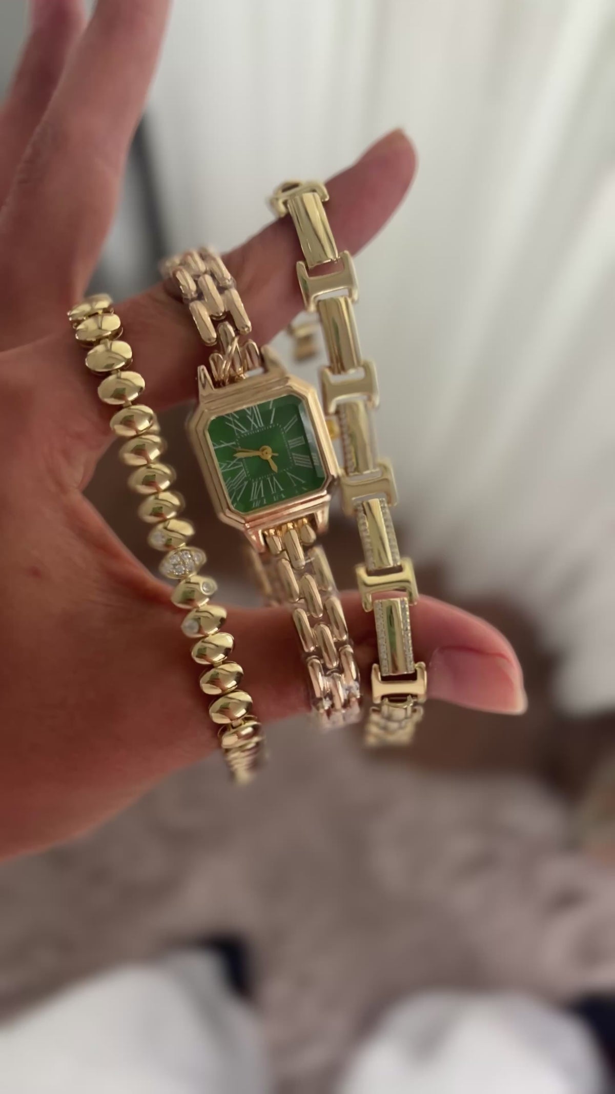 Zirkon Taş Detaylı Dorika Toplu Gold Xuping Bileklik